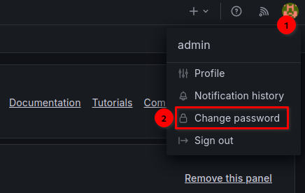 Смена пароля портала Grafana